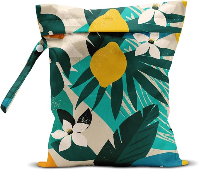 Wet Dry Bag Wet Bag for Swimsuit Travel Beach Pool Stroller Diapers Dirty Yoga Gym Clothes Makeup Bag Waterproof Tropical Palm Leaves Decor Jungle Palm Leaf Favors-CubbioJoy