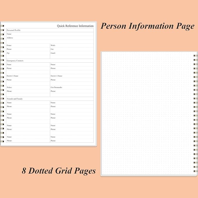 Daily Planner Undated - 8.5" x 11" To Do List Notebook Hourly Schedules, 150 Sheets/300 Pages Spiral Appointment Planner for Women and Men,PVC Hardcover, Inner Pocket, Elastic Closure, Rose Leaf-CubbioJoy