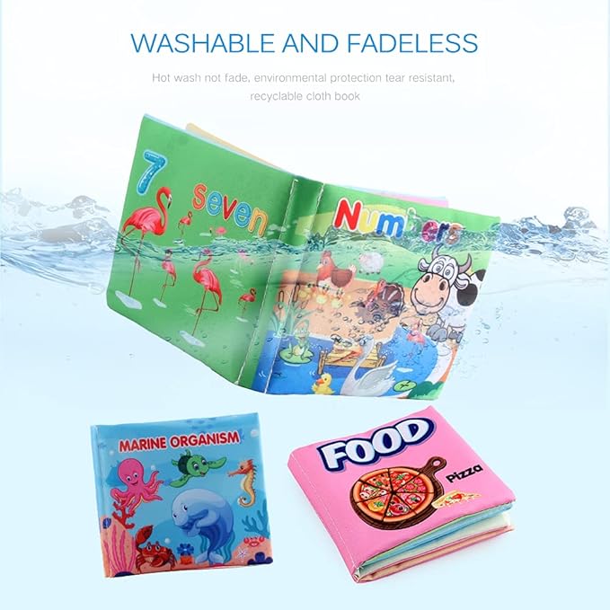 Baby Books, Soft Baby Book,Cloth Baby Books,Baby Books 0-6 Months, Cloth Baby Books,Infant Books,Soft Books for Babies,Best Baby Books, Pack of 6 Books for Baby,Size: 4x4 inch,Soft Baby Book-CubbioJoy