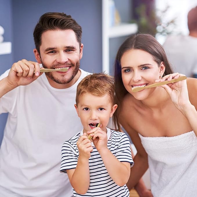 Bamboo Toothbrushes Soft Bristles, Biodegradable Eco-Friendly Toothbrush 10 Pack, BPA Free Charcoal Bamboo Tooth Brush, Organic, Natural, Green and Compostable Tooth Brushes-CubbioJoy