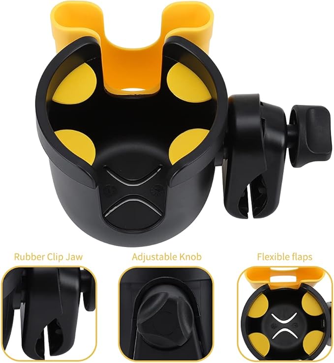 Accmor Stroller Cup Holder with Phone Holder, Bike Cup Holder, Universal Cup Holder for Uppababy Nuna Doona Strollers, 2-in-1 Cup Phone Holder for Stroller, Bike, Wheelchair, Walker, Scooter-CubbioJoy