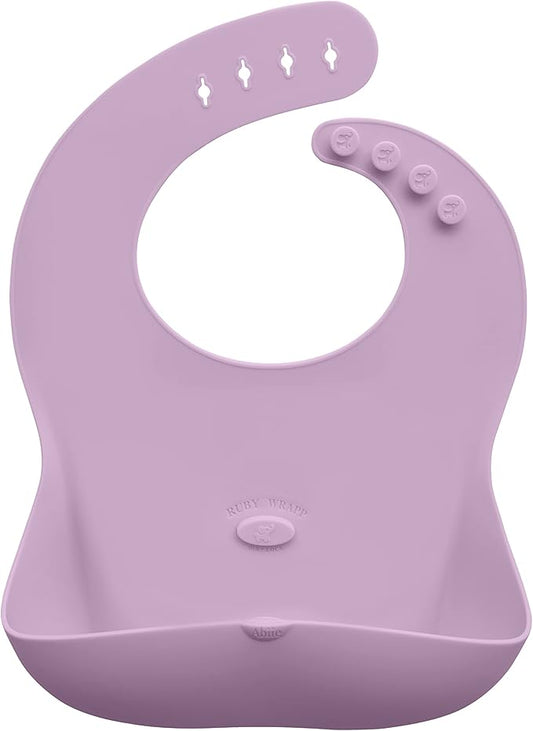 Abiie Ruby Wrapp Silicone Bibs for Babies with Front Pocket - Waterproof Bib - Stain Resistant - Silicone Toddler Bibs-CubbioJoy