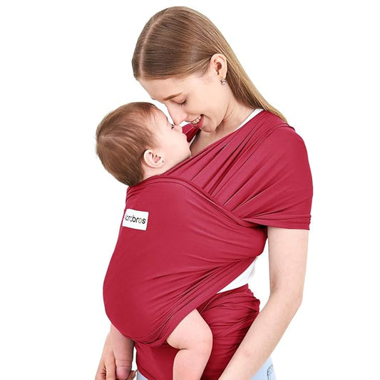 Acrabros Baby Wrap Carrier,Hands Free Baby Carrier Sling,Lightweight,Breathable,Softness,Perfect for Newborn Infants and Babies Shower Gift,Royal Red-CubbioJoy