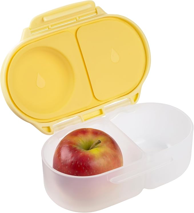 b.box Snack Containers for Kids, Toddler Snack Box Container, Reusable Small Bento Box for Lunch, School & Travel, Leak Proof, BPA free, Dishwasher Safe, Ages 4 months+ (Lemon Twist, 12oz)-CubbioJoy