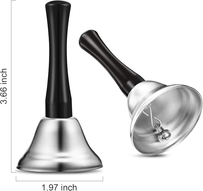 Boao 12 Pieces Metal Hand Bells Music Service Hand Bells Musical Instruments Percussion for Christmas Party Supplies(Silver)-CubbioJoy
