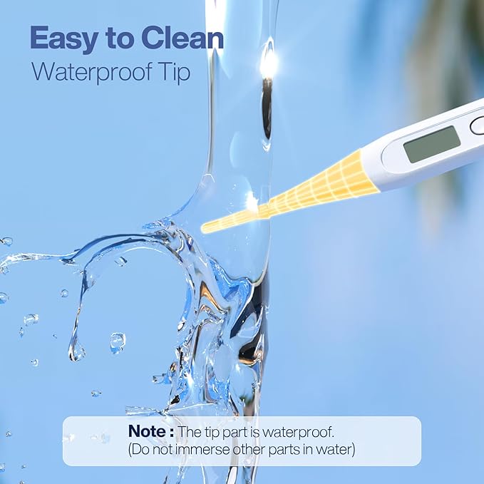 Boncare 10 Seconds Digital Thermometer for Adults and Kids - Accurate & Safe Rectal Thermometer for Baby with Fever Alarm, Oral Thermometer (Yellow)-CubbioJoy