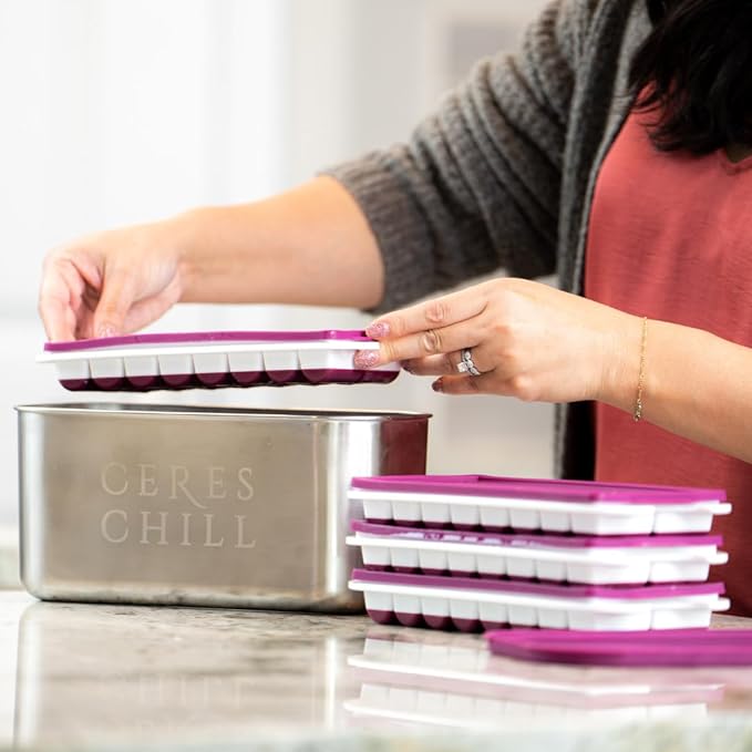 CERES CHILL The Milkstache Luxe Reusable Breastmilk Freezer Storage Container - 1/2 Ounce Cubes fit Any Baby Bottle, Freezing Pumped Milk has Never Been Easier (Stainless Steel), 1 Count-CubbioJoy