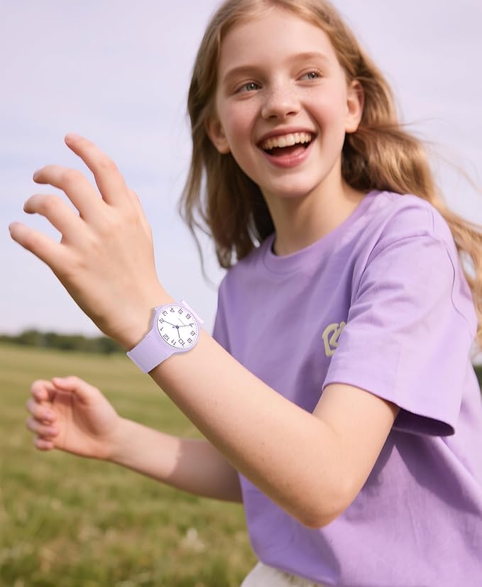 Kids Analog Watch Boys Girls, 30M Waterproof, Sports Watch for Boys, Easy to Read Children's Thin Dial Wrist Watches with Soft Band, for Ages 5-15 Kids Great Birthday Gifts Christmas Day-CubbioJoy