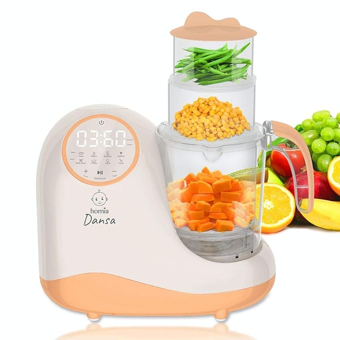 Baby Food Maker Chopper Grinder - Mills and Steamer 8 in 1 Processor for Toddlers - Steam, Blend, Chop, Disinfect, Clean, 20 Oz Tritan Stirring Cup, Touch Control Panel, Auto Shut-Off, 110V Only-CubbioJoy