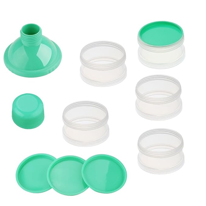 Accmor Formula Dispenser On The Go, 5 Compartments Stackable Formula Container for Travel, Baby Milk Powder Kids Snack Container, BPA Free-CubbioJoy