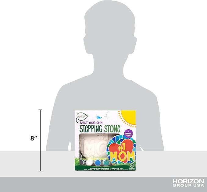 Creative Roots Paint Your Own #1 MOM Stepping Stone, Craft Kits for Kids, Ceramics to Paint, Ages 6+-CubbioJoy