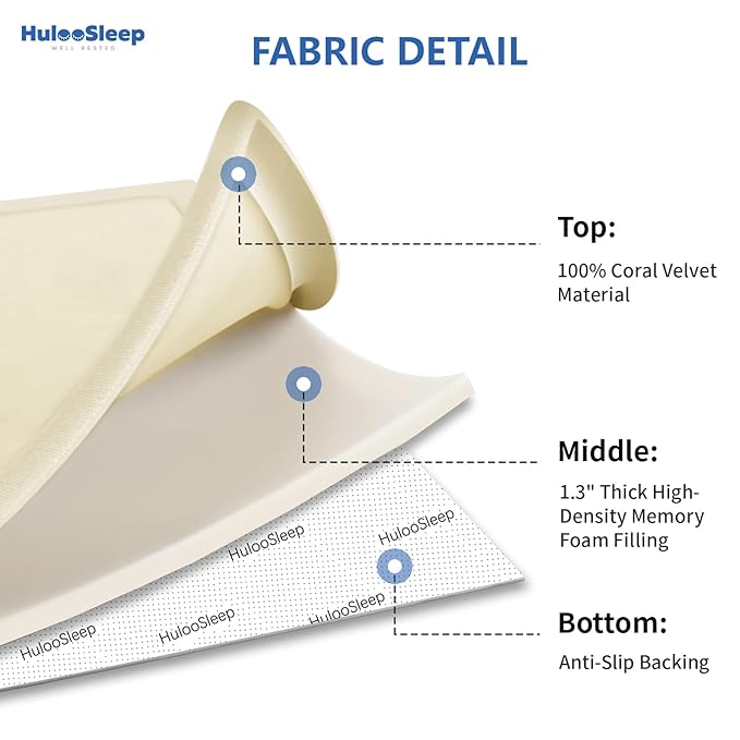 Baby Play Mat for Floor, 1.3" Thick Elasti-Foam 50x50 Playpen Mat for Toddlers Infant Kids,Water-Repellent Soft Velvet for Tummy Time, Non-Slip Backing for Crawling, Tatami Style(Vanilla)-CubbioJoy