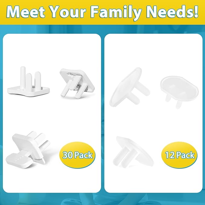 Babepai Outlet Covers Baby Proofing 42-Pack White, Child Proof Electrical Protector Safety Baby Safety Plug Covers-CubbioJoy