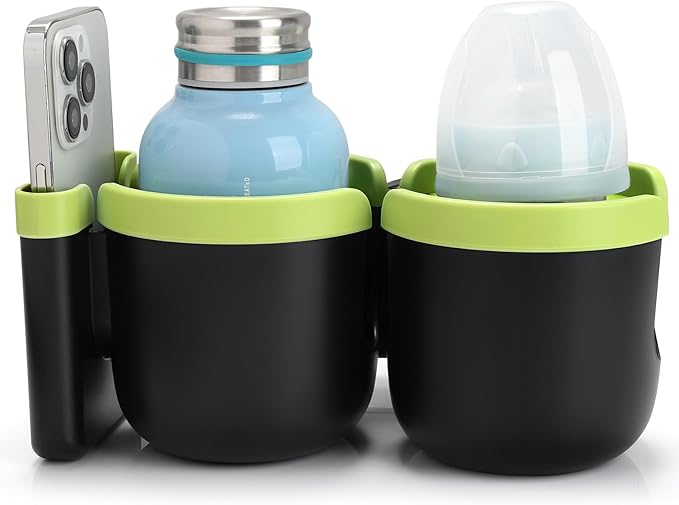 Accmor Stroller Cup Holder with Phone Holder, Bike Cup Holder, Universal Cup Holder for Uppababy Nuna Doona Strollers, 2-in-1 Cup Phone Holder for Stroller, Bike, Wheelchair, Walker, Scooter-CubbioJoy