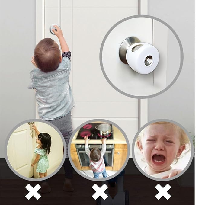 Door Handle Cover, 5pcs Safety Door Knob Covers Door Knob Locks Protector Child Room Anti Collision Safety Products-CubbioJoy