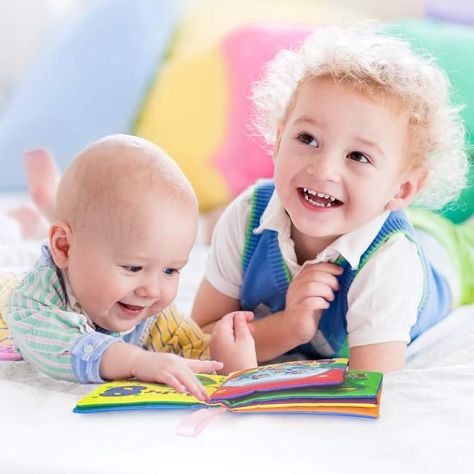 8PCS Baby Bath Books Set with Crinkle Sound, Soft Sensory Early Learning Toys for Newborns & Infants, Washable Teething Educational Activity Toy ﻿-CubbioJoy