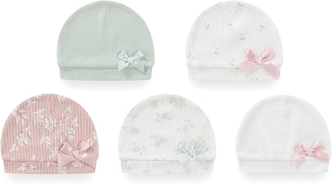 Baby Hat and Mittens Set Cotton Newborn Baby Hats Caps for Boys and Girls, 0-6 Months-CubbioJoy