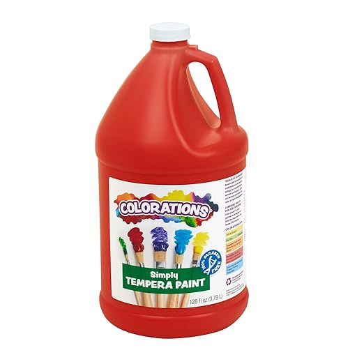 Colorations Paraben-Free Tempera Paint for Kids - 1 Gallon, Vibrant Red, Non-Toxic and Made in the USA, Classroom Must Haves, Bulk Arts and Crafts Supplies-CubbioJoy