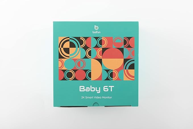BOIFUN 2K WiFi Baby Monitor with Camera and Audio,Smartphone APP, Colorful Night Light, Smart AI Motion & Sound & Humidity & Temperature Detection, Auto Tracking,5-Inch Monitor Control, Night Vision-CubbioJoy