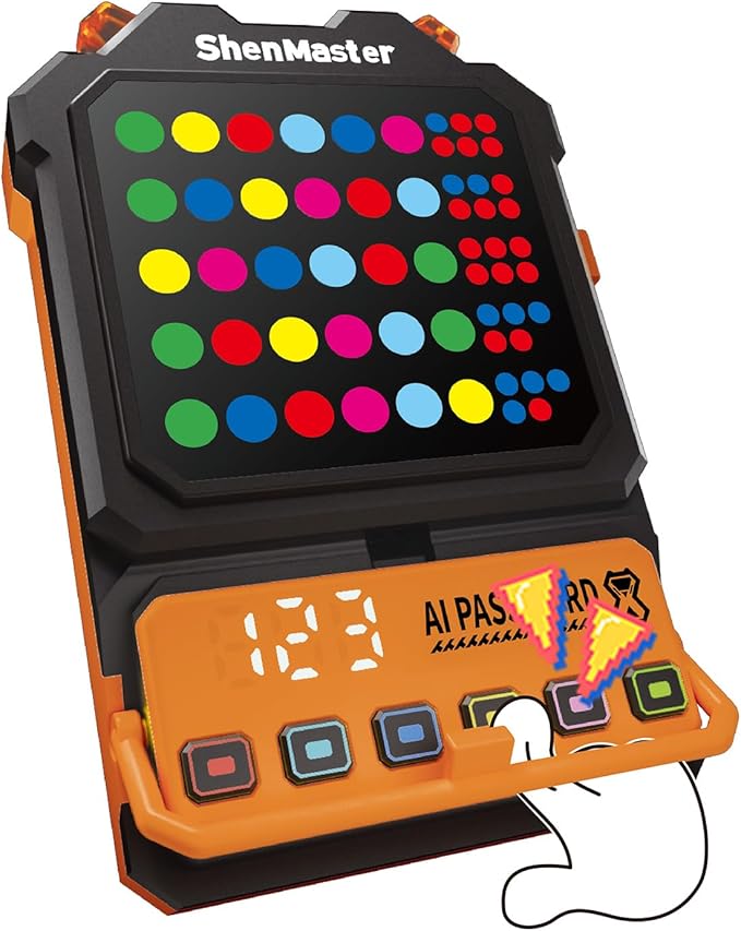 Crack The Code-Handheld Game Electronic Mastermind,Super Decoder with Clamp, 1-8 Players 10000+ Code-Breaking Puzzle Game for Kids and Adults，Birthday Gift for Boys and Girls,Travel toy for Road Trip-CubbioJoy