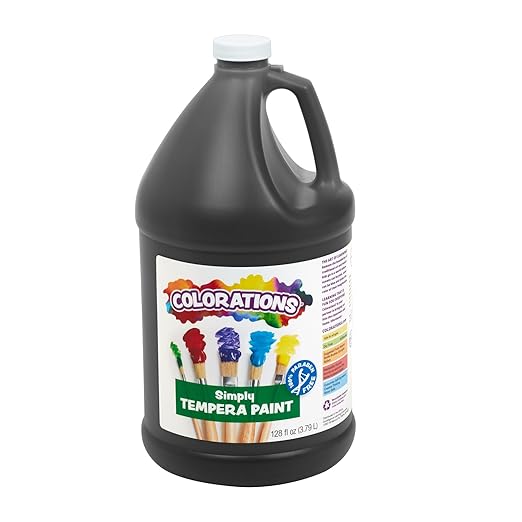 Colorations Paraben-Free Tempera Paint for Kids - 1 Gallon, Vibrant Black. Non-Toxic and Made in the USA, Classroom Must Haves, Bulk Arts and Crafts Supplies-CubbioJoy