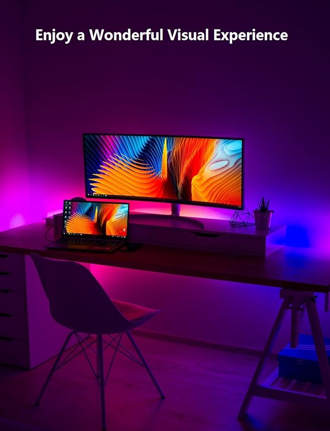 DAYBETTER Smart RGB Led Strip Lights, 100ft Led Lights for Bedroom with App Control, Multicolor Changing Led Light Strips Apply for Home Decor, Living Room, Kitchen, Home Party Decoration-CubbioJoy