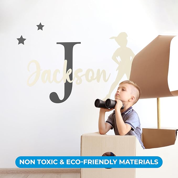 CRYPTONITE Personalized Name & Initial Tinkerbell Vinyl Wall Decals - Baby Girl Bedroom Decor - Fairy & Princess Wall Decals (B. Peter Pan)-CubbioJoy