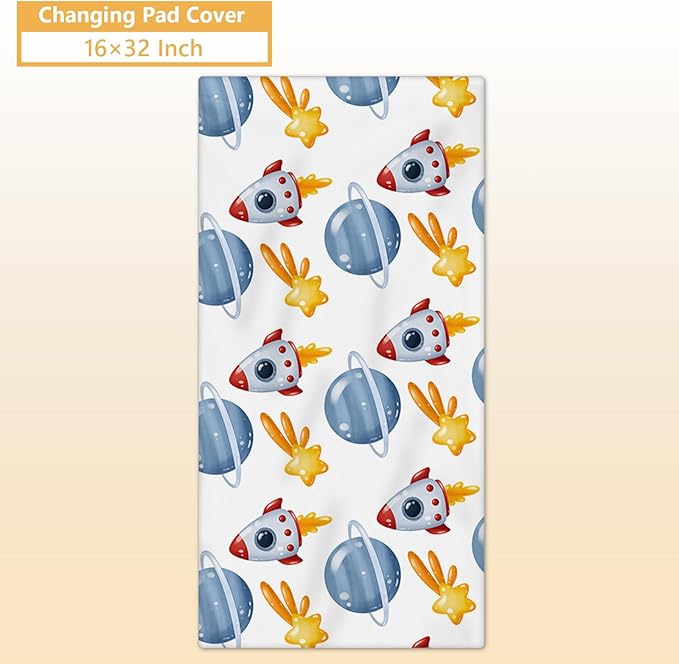 Customized Baby Bedding Set, 5 Pcs Custom Nursery Bedding Set with Baby Name, Double Layer Crib Set for Girls Boys, Personalized Gifts for Toddlers Infants New Parents, Space Astronaut-CubbioJoy