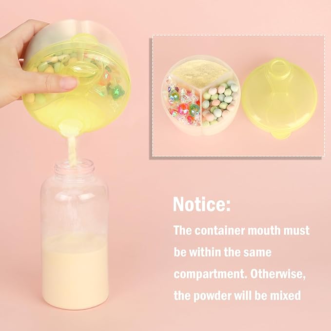 Accmor Baby Formula Dispenser On The Go, Formula Container to Go, Non-Spill Rotating Three-Compartment Formula Dispenser and Snack Storage Container for Infant Toddler Traveling-CubbioJoy