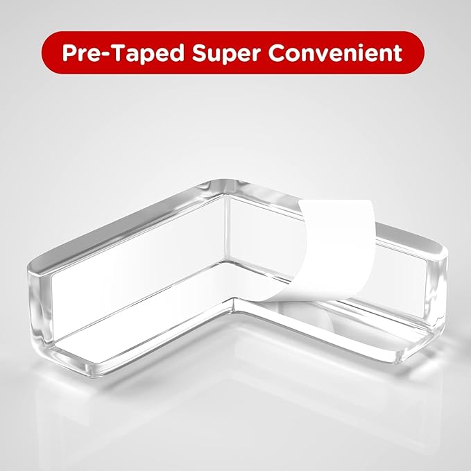 8 Pack Corner Guards Baby Proofing Furniture Corner & Edge Safety Bumpers Corner Covers Protectors Baby Proof Bumper & Cushion to Cover Sharp Furniture & Table Edges (L Shape)-CubbioJoy