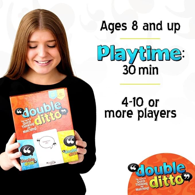 Inspiration Play Double Ditto - a Hilarious Award-Winning Family Party Game for 4-20 Players (Ages 8 and up)-CubbioJoy