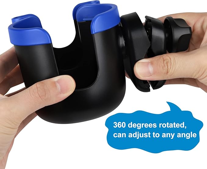 Accmor Stroller Cup Holder with Phone Holder, Bike Cup Holder, Universal Cup Holder for Uppababy Nuna Doona Strollers, 2-in-1 Cup Phone Holder for Stroller, Bike, Wheelchair, Walker, Scooter-CubbioJoy