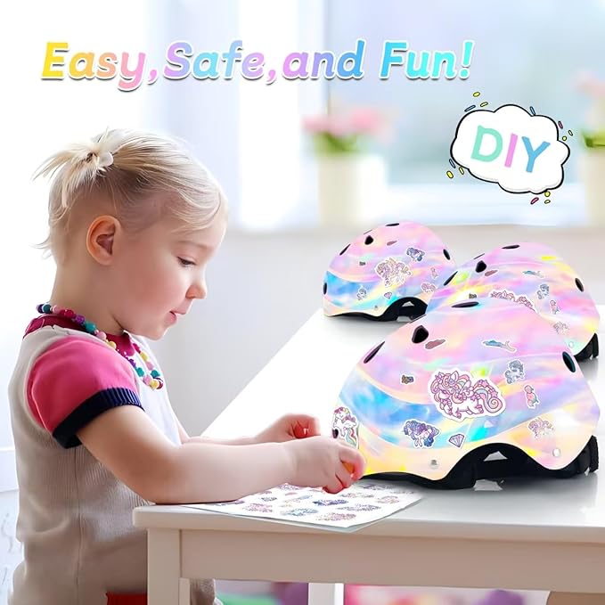 Adjustable Color Gradient Skateboard Helmet for 3-5-8-14+Ages【Toddler Kids Youth Adult】 Girls Boys Woman.Bike Helmet for Multi-Sports Cycling Bicycle Scooter Inline Roller Skate Rollerblading-CubbioJoy