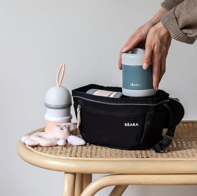 Beaba Stainless Steel Insulated Food Jar 10 oz, Kids Thermos, Lunch Containers, Leakproof, Wide Opening, Suitable for Hot and Cold Foods (Sage)-CubbioJoy