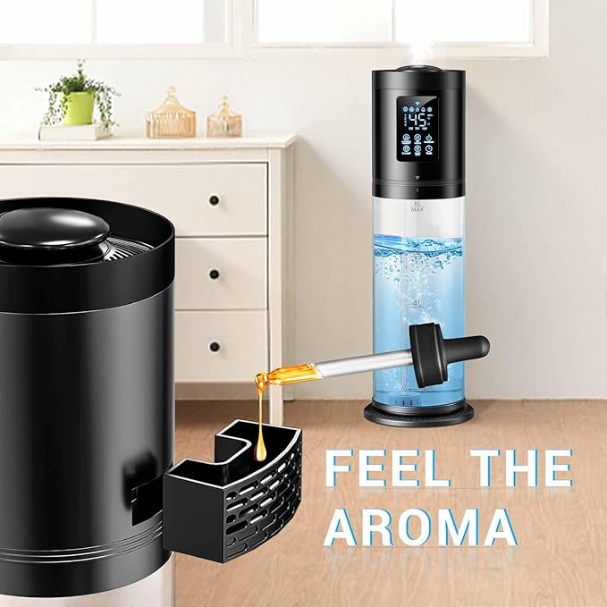 8L Humidifiers for Bedroom Large Room, 4 Levels Cool Mist Humidifier with Clear Tank, 7 Color Lights Essential Oil Diffuser with 16H Timer, Top Fill Humidifier for Home Plants Office-CubbioJoy