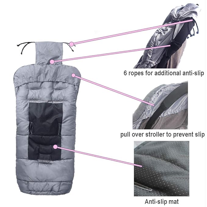 Anti-Kick Winter Water Proof Cozy Warmer Baby Footmuff Fits for Most of Strollers, Jogger, Reversible from Blanket to Sleeping Bag, Strap Position Adjustable,Safe and Practical Featurs-CubbioJoy
