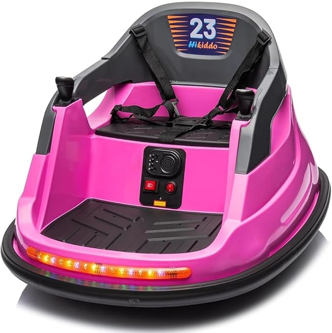 12V Kids Bumper Car, Electric Baby Bumper Car for Toddlers with Remote Control, 3 Speeds - Pink-CubbioJoy