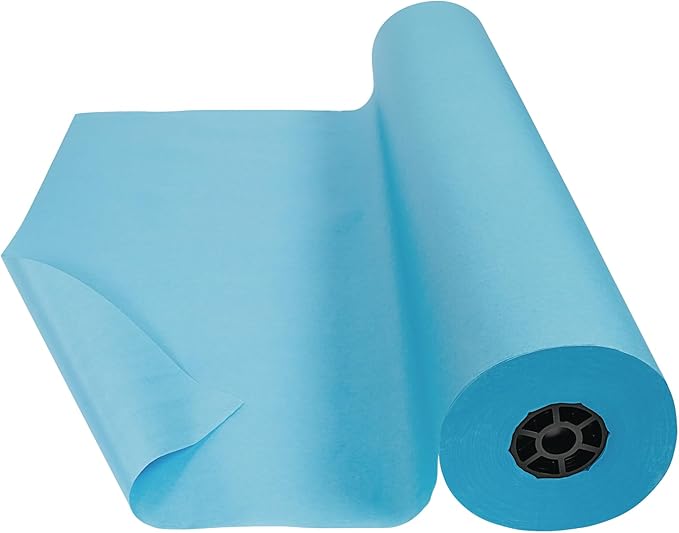 Colorations Arts and Crafts Paper Roll - 36" x 1000', Sky Blue, Dual Surface, Markers, Finger Paints, Painting, Watercolors, Acrylic Paints, Wall Art, Bulletin Board Paper, Kids Crafts (Item # DSSB)-CubbioJoy