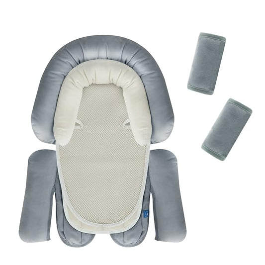 COOLBEBE Upgraded 3-in-1 Babybody Support & Strap Covers Set for Newborn Infant - Extra Soft Car Seat Insert Cushion Pad, Perfect for Carseats, Strollers, Swing-CubbioJoy