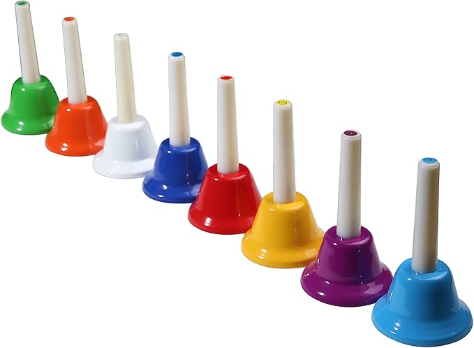 8 Note Hand bells, Colorful Handbells Musical Instrument for Kids Adults School Church Wedding-CubbioJoy