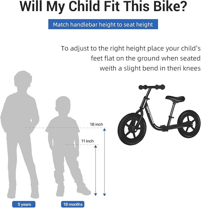 Balance Bike for Toddlers Ages 1.5–5 – No-Pedal Training Bike with Adjustable Seat & Handlebar, Lightweight Frame, Easy Assembly for Boys & Girls-CubbioJoy