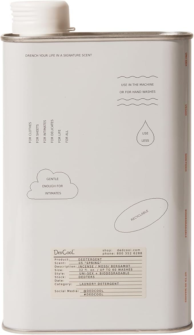 DedCool Liquid Laundry Dedtergent | 05 Spring | Luxurious Fresh Floral Fragrance Detergent | Removes Stains | Infused with Natural Essential Oils | Non-Toxic | 60 Washes | 32 fl oz-CubbioJoy