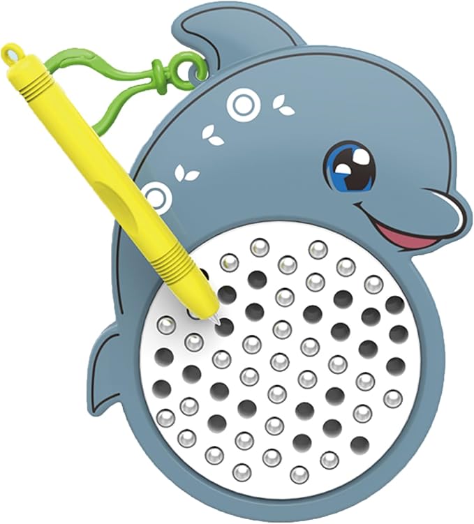 1PCS Dolphin Magnetic Drawing Board for Kids & Toddlers with Beads and Magnet Stylus Pen - Magnetic Travel Toy for Airplane & Car Ride Activities for Kids-CubbioJoy