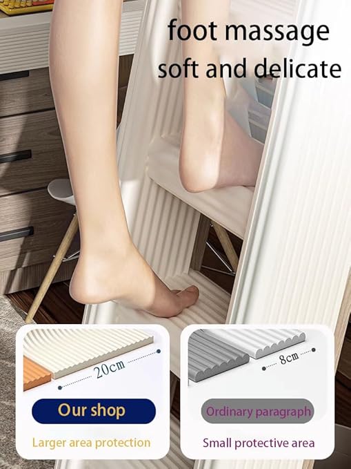 Bunk Bed Ladder Pads,Traction Treads for Stair Steps,Self-Adhesive Bunk Bed Ladder Cover Foam Padding,Soft Extra-Wide Edge Protector,Furniture 6.5 Ft Gray-CubbioJoy