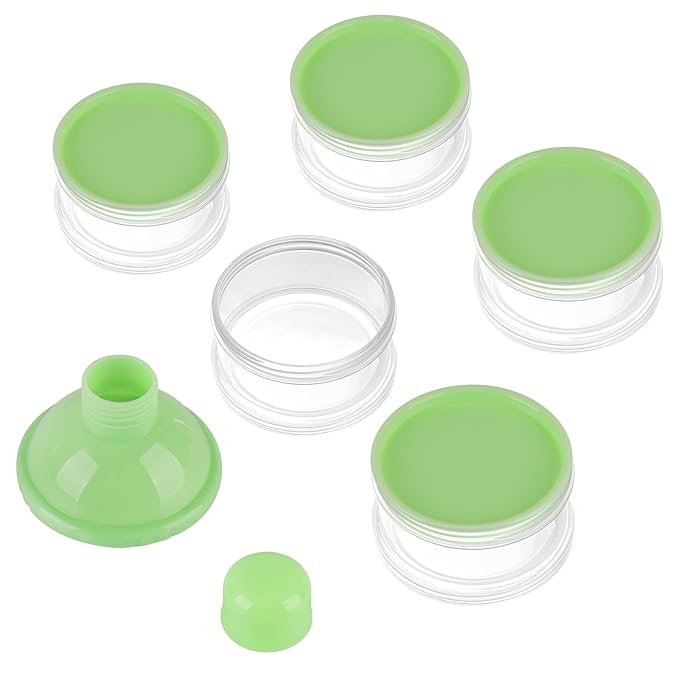Accmor Formula Dispenser On The Go, 5 Compartments Stackable Formula Container for Travel, Baby Milk Powder Kids Snack Container, BPA Free-CubbioJoy