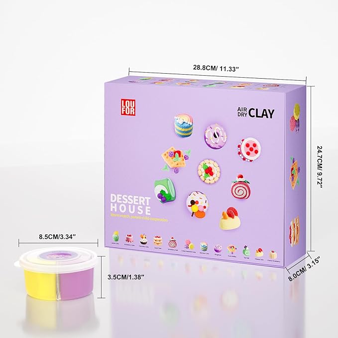 Air Dry Clay Kits - Modeling Clay for Kids, Ultra Light & Soft, Safe & Non-Toxic, DIY Air Dry Clays Kit with Sculpting Tools and Tutorials, Creatible Art Crafts Toys Gifts for Boys Girls-CubbioJoy