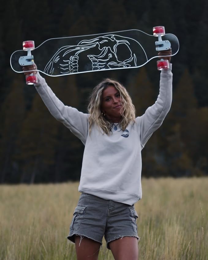 Clear Longboard Skateboard - Transparent Acrylic Long Boards with Light-Up LED Wheels for Smooth Rides - Ride The Streets in Style with Longboard Built for Beginners & Pros Alike-CubbioJoy