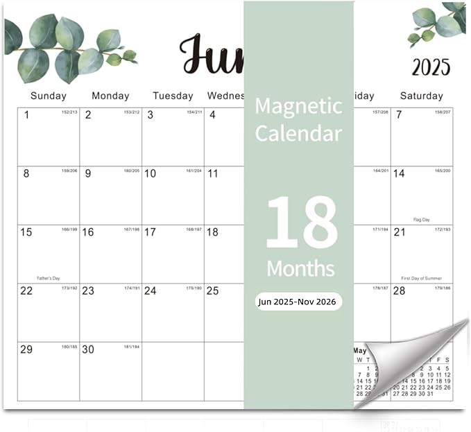 2025-2026 Magnetic Fridge Calendar 18 Monthly Magnetic Calendar for Refrigerator 2025-2026 Wall Calendar Planner Runs from June 2025 Until November 2026 Easy Organizing Markers Tearable (Nature)-CubbioJoy