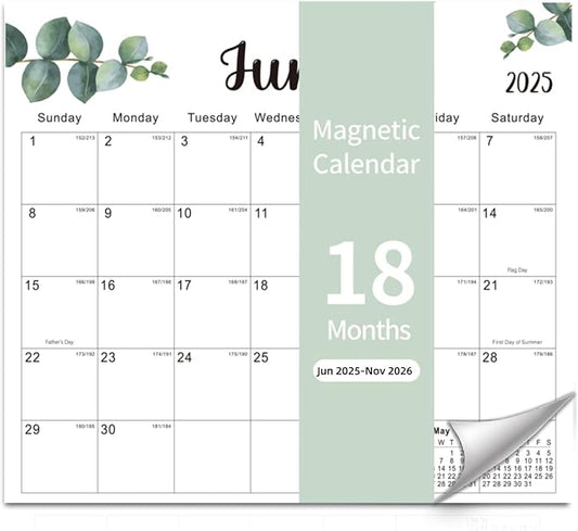 2025-2026 Magnetic Fridge Calendar 18 Monthly Magnetic Calendar for Refrigerator 2025-2026 Wall Calendar Planner Runs from June 2025 Until November 2026 Easy Organizing Markers Tearable (Nature)-CubbioJoy