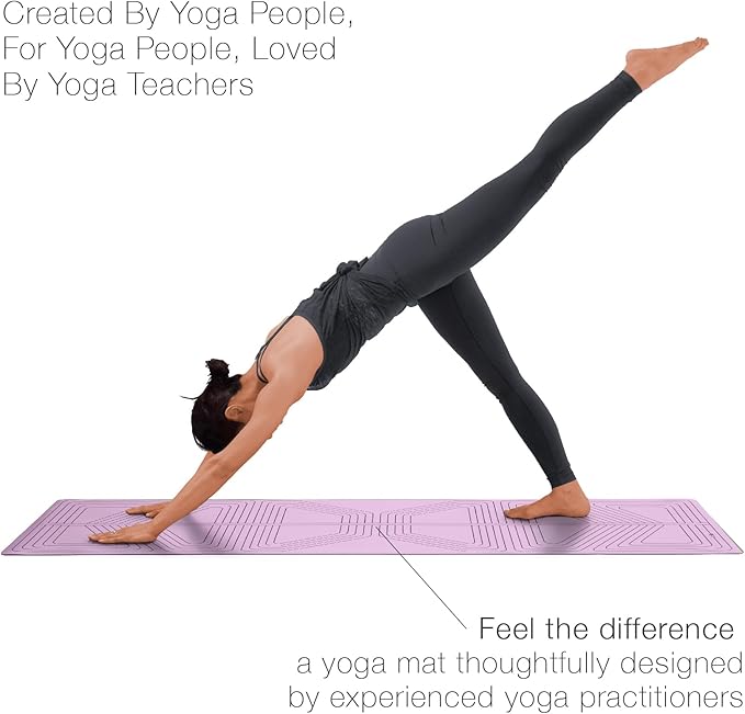 agoy Pro+ Warrior - Premium Non-Slip Yoga Mat – Eco-Conscious Design - PU Mat With Wet/Dry Grip+ - Focus Alignment - Lazer-Etched Technology - A Portable Standard Size Mat for All Styles of Yoga-CubbioJoy